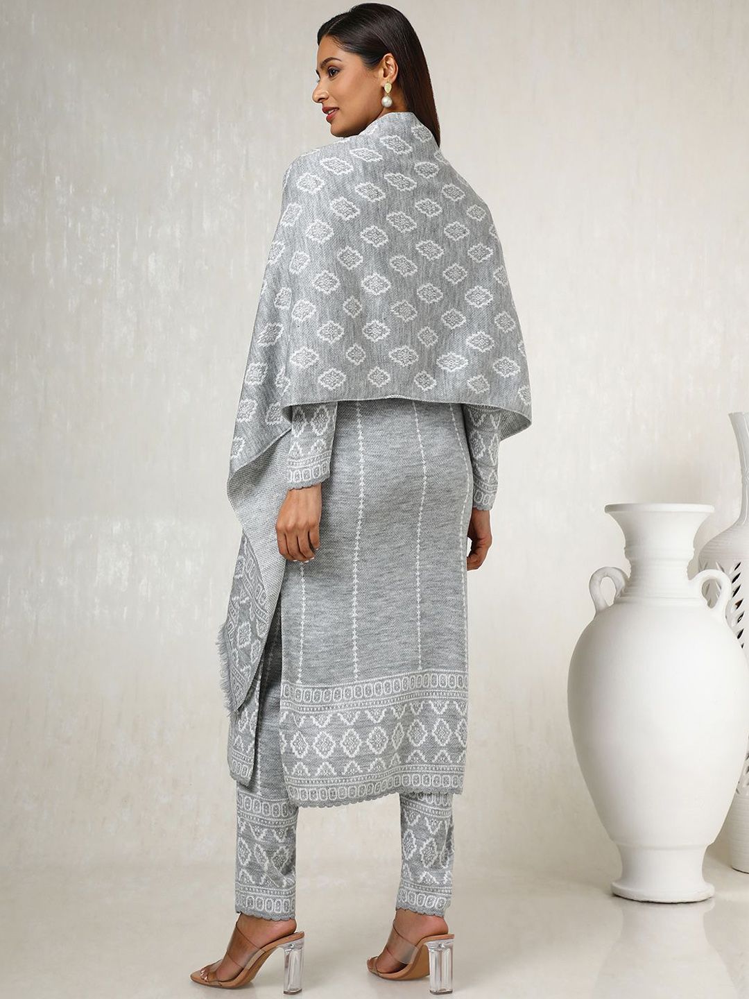 Dhiyona SO Women's Woven Designed Regular Thread Work Kurta with Trousers & Dupatta