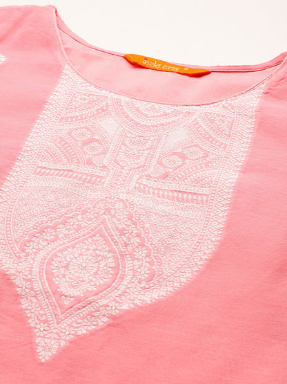 Ethnic Motifs Woven Design Kurta With Trousers & Dupatta