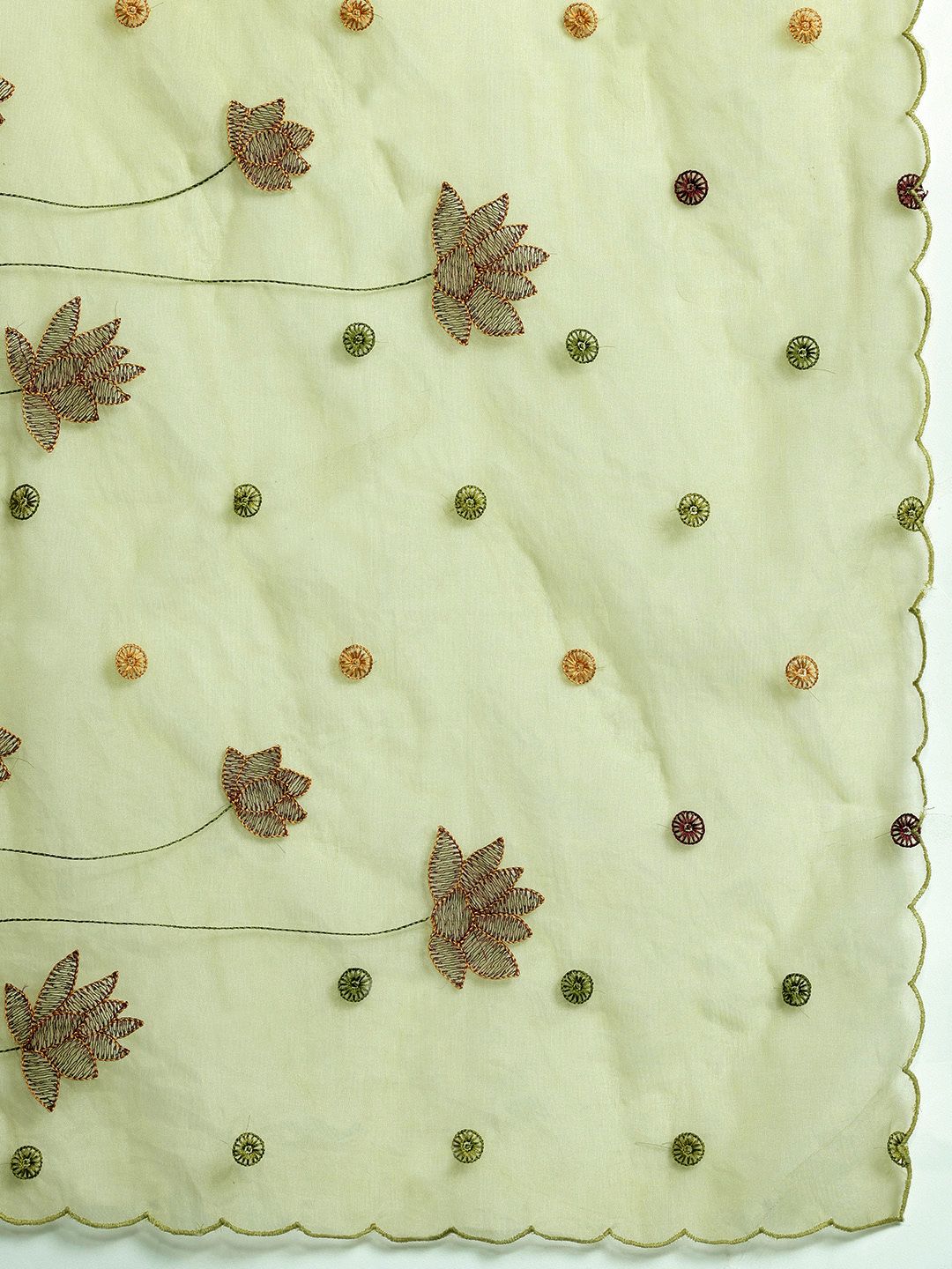 Floral Embroidered Thread Work Kurta with Trousers & With Dupatta