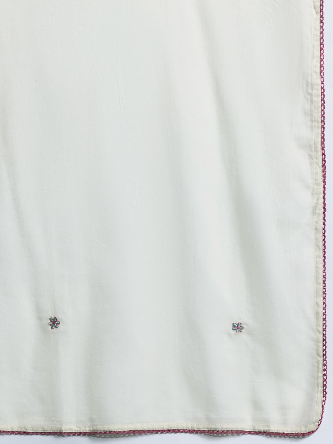 Dhiyona IE Floral Embroidered Empire Thread Work Pure Cotton Kurta with Trousers & Dupatta