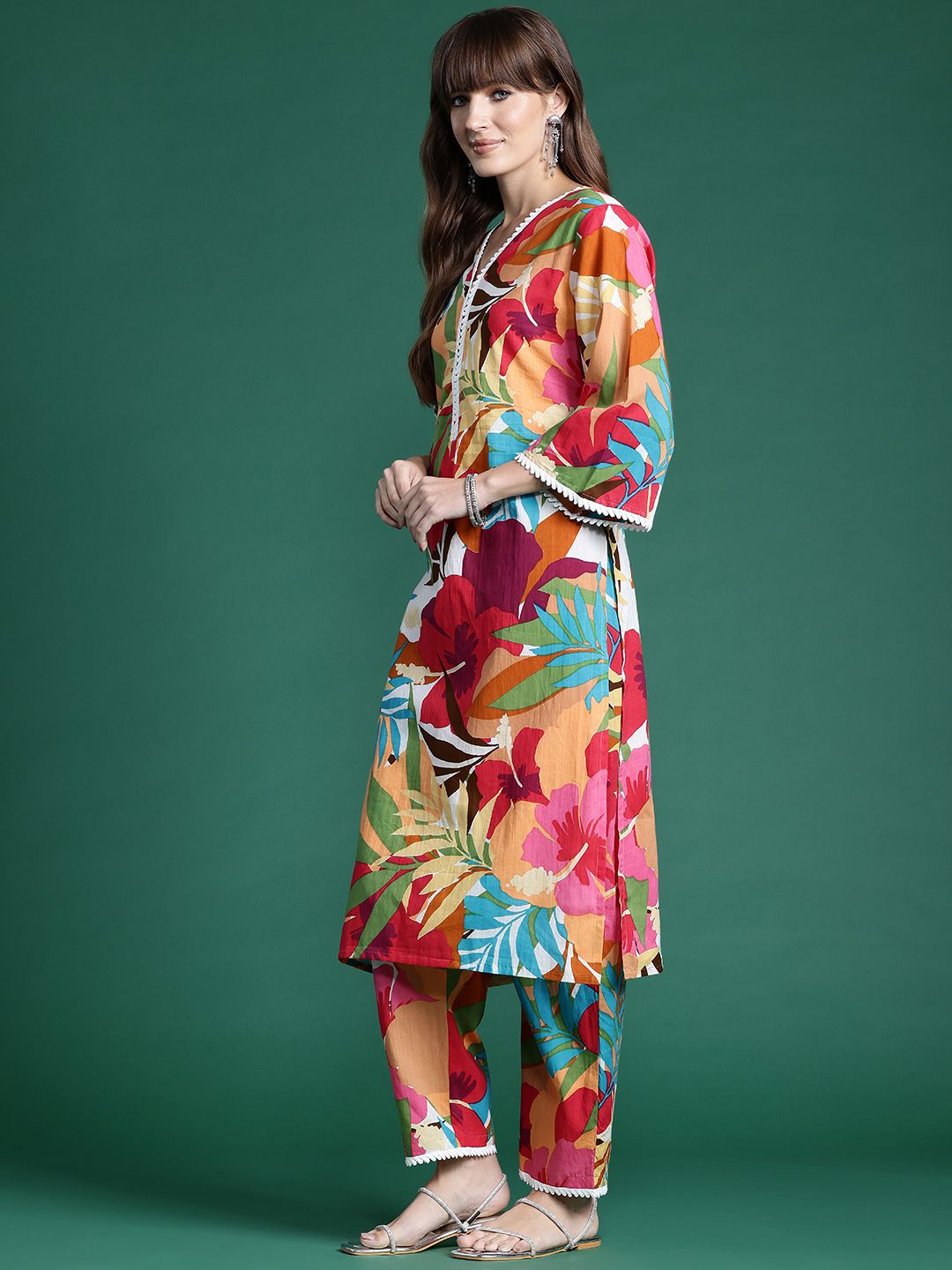 Dhiyona IE Floral Printed Pure Cotton Co-Ords