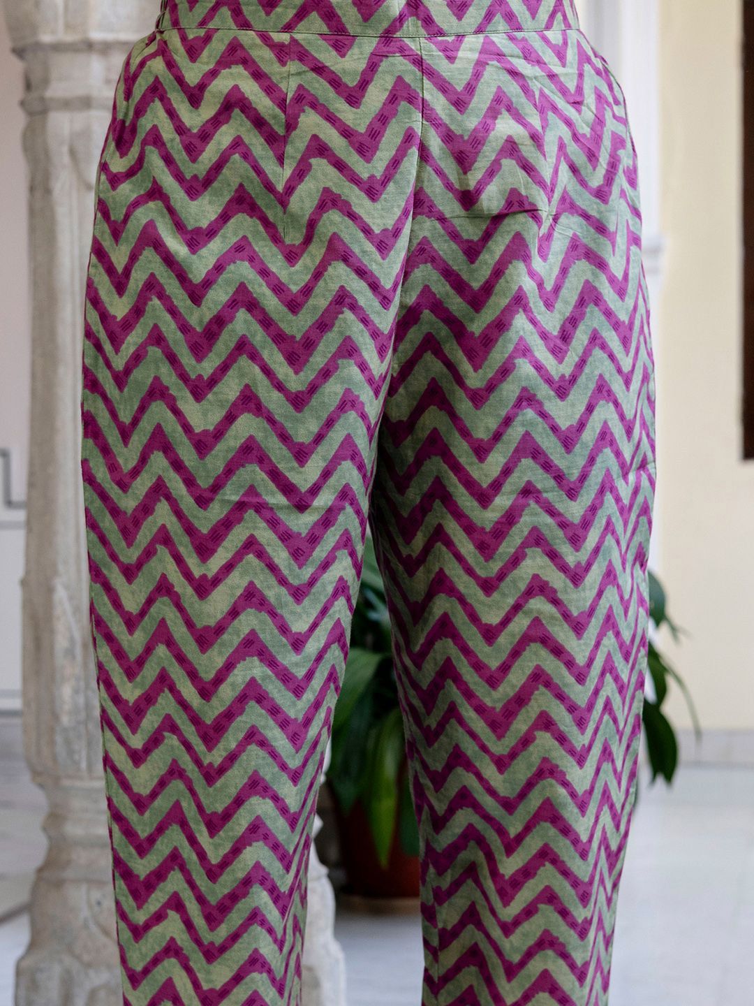 Floral Printed Empire Pure Cotton A-Line Kurta With Trousers & Dupatta