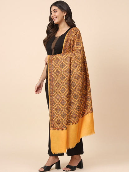 Dhiyona PA Floral Embroidered Pure Wool Shawl