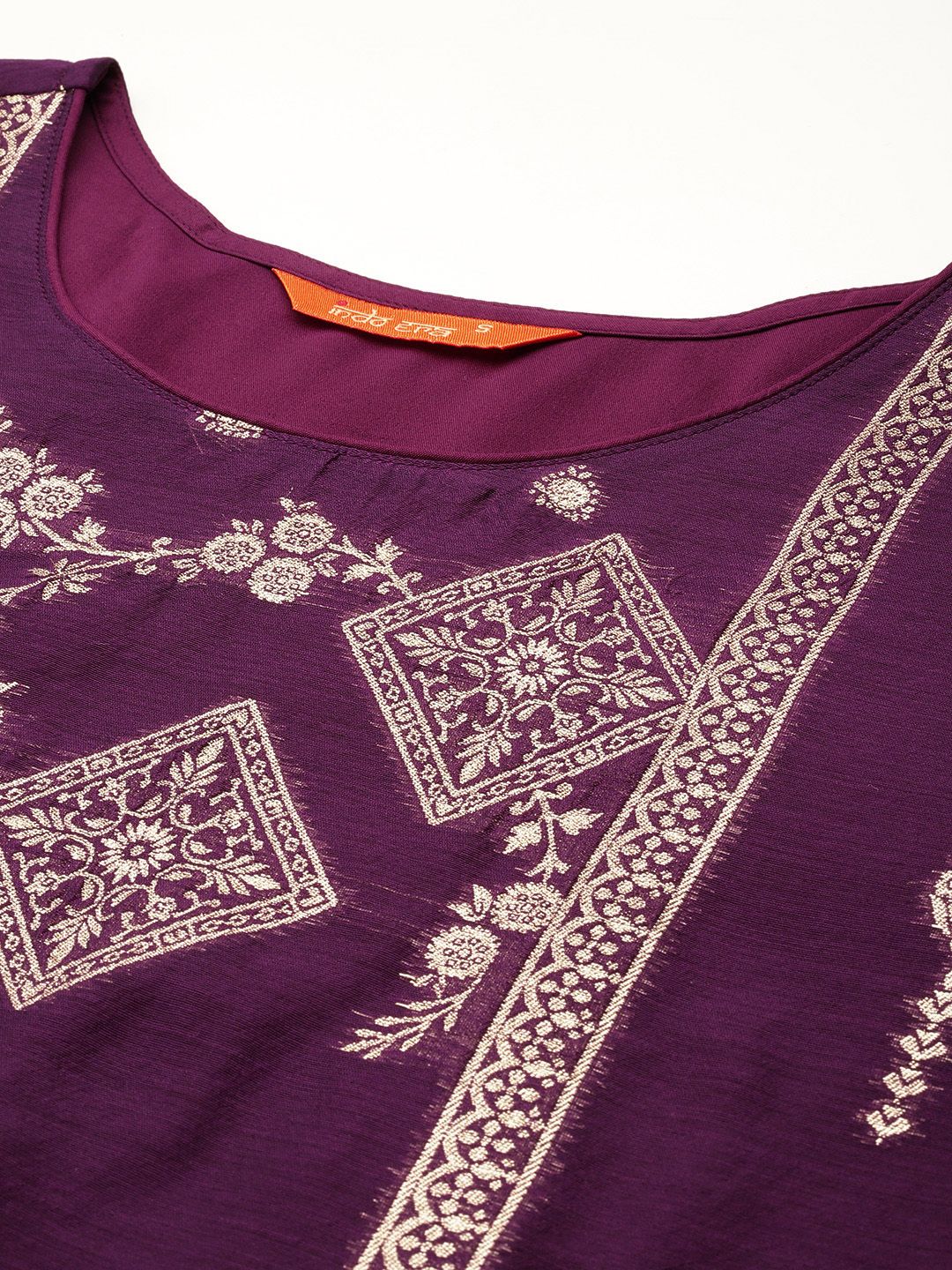 Ethnic Motifs Panelled Kurta With Trousers & Dupatta