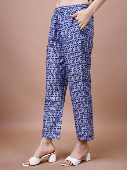 Dhiyona OD  Floral Printed Pure Cotton Kurta With Trousers & Dupatta