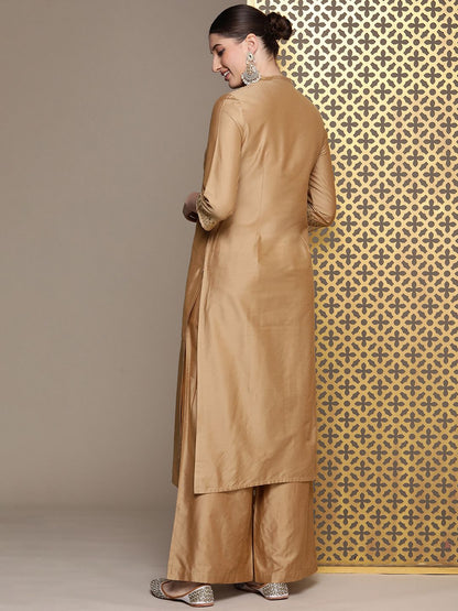 Dhiyona PD Women Women Yoke Design Regular Sequined Jashn Kurta with Trousers