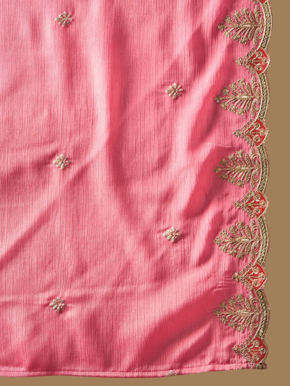 Dhiyona IE Women Ethnic Motifs Embroidered Panelled Sequinned Kurta with Palazzos & Dupatta