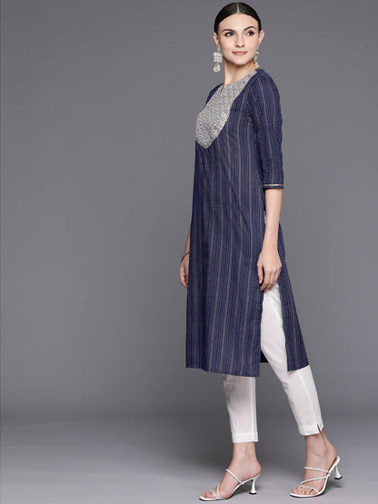 Dhiyona IE Embroidered Sequinned Pure Cotton Kurta