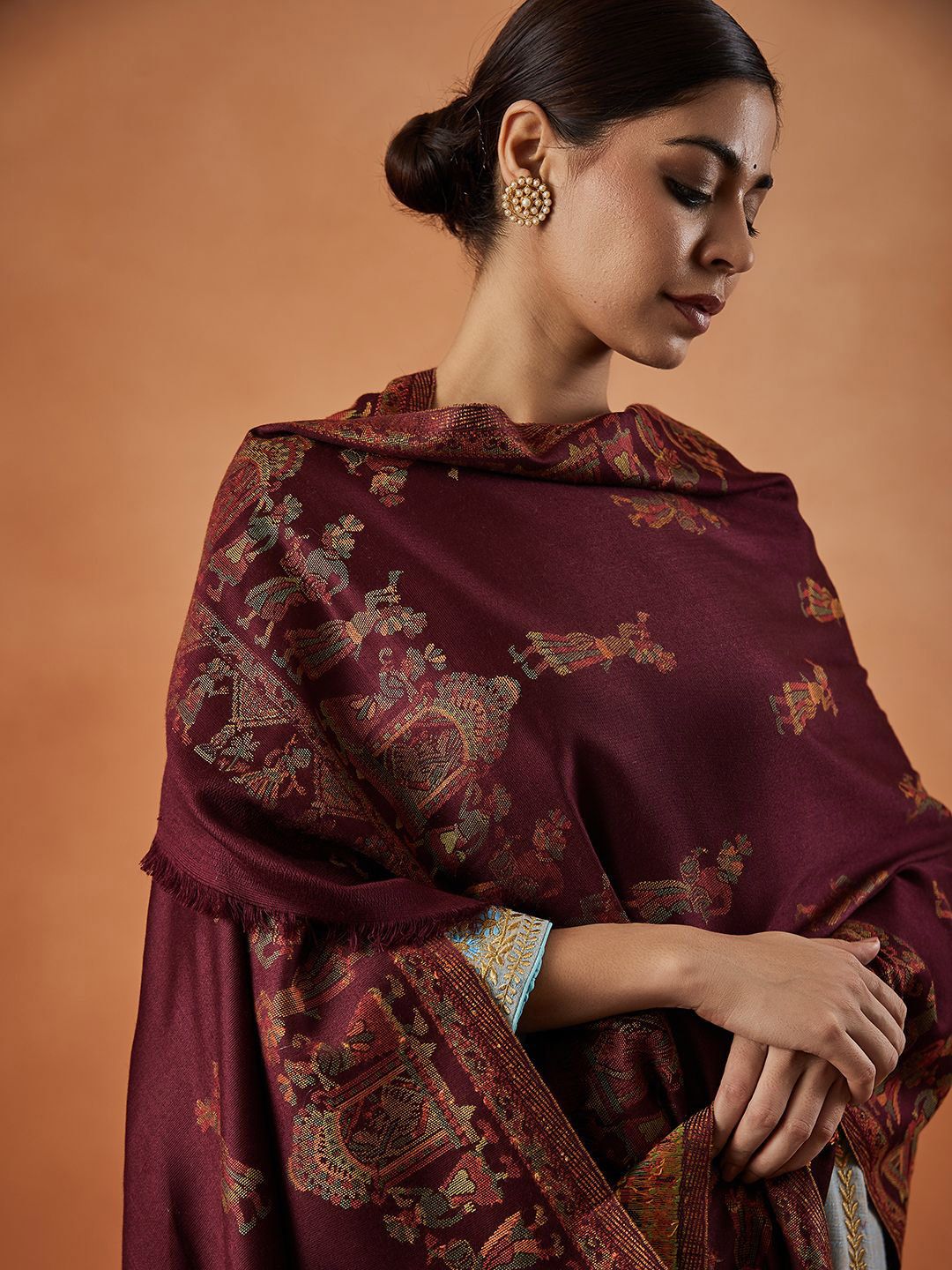 Dhiyona PA Pari Mahal Kaani Ethnic Motifs Woven Design Shawl