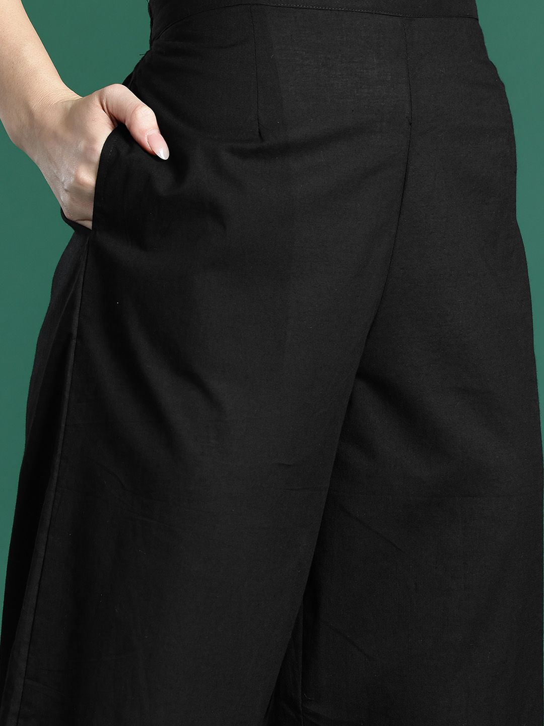 Floral Embroidered Pure Cotton Kurta with Trousers