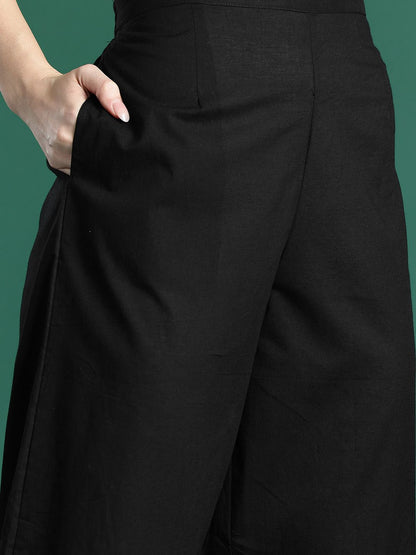 Floral Embroidered Pure Cotton Kurta with Trousers