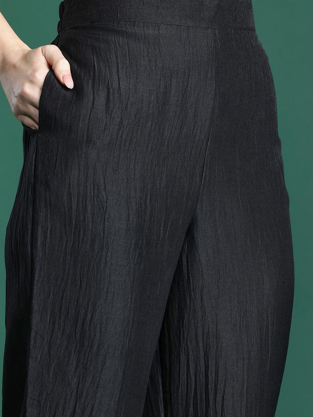 Ethnic Motifs Embroidered Pure Cotton Kurta with Trousers & Dupatta