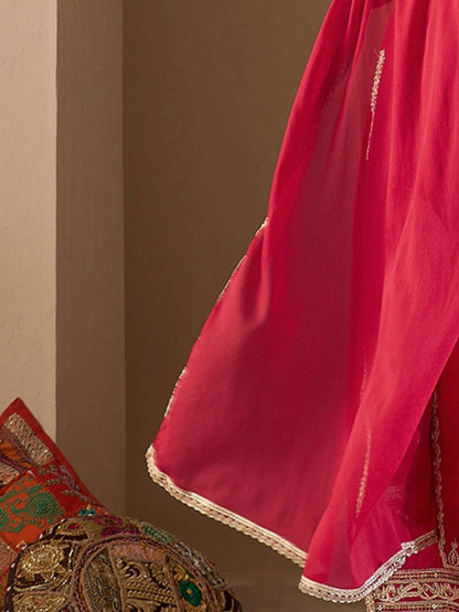 Women Paisley Yoke Design Regular Kurta with Trousers & With Dupatta