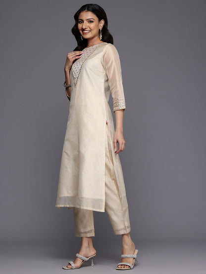 Dhiyona VA Women'sEthnic Motifs Yoke Design Sequinned Kurta With Trousers & Dupatta
