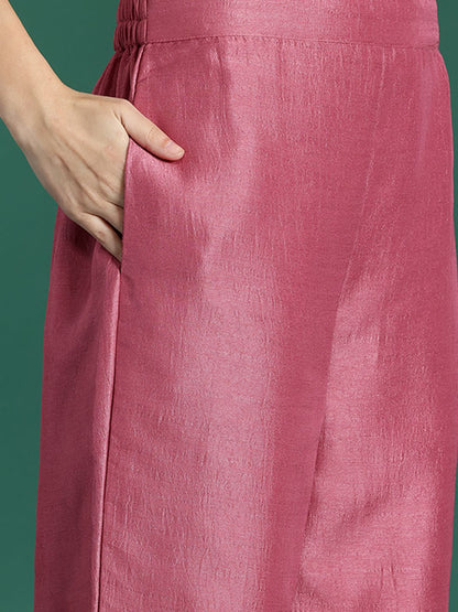 Dhiyona IE Floral Embroidered Sequinned Kurta with Trousers & With Dupatta