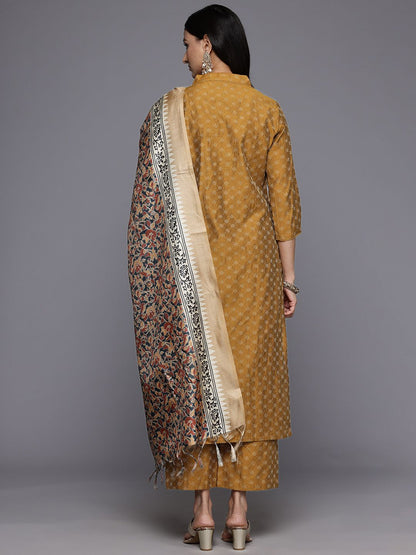 Dhiyona VA Women'sWoven Design Kurta With Palazzos & Dupatta