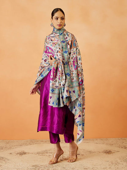 Dhiyona PA Women Floral Embroidered Shawl