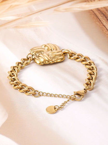 Dhiyona RJ Women's 18K Gold Plated Stainless Steel Tarnish-Free Waterproof Demi-Fine Chain Bracelet