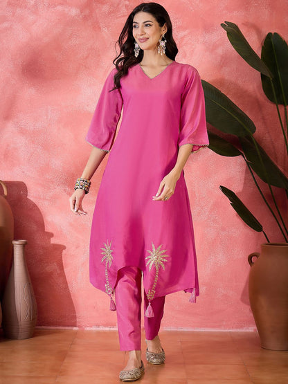 Dhiyona SN Women's Floral Printed Kurta with Trousers