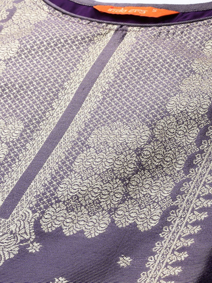Dhiyona IE Women Ethnic Motifs Jacquard Zari Kurta with Trousers & With Dupatta