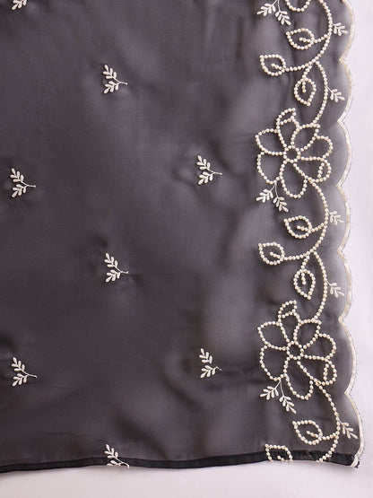 Women Floral Embroidered Regular Thread Work Kurta with Trousers & With Dupatta