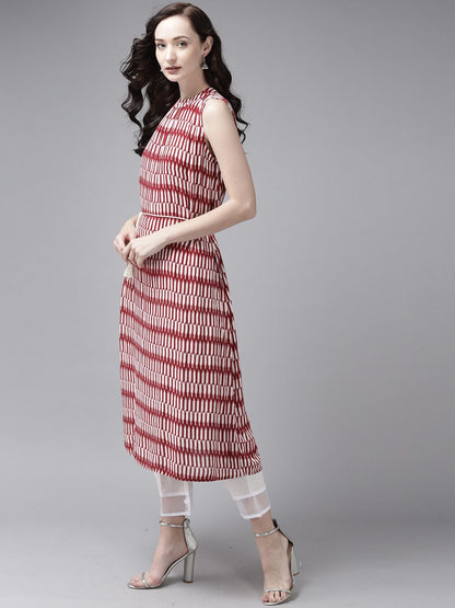 Dhiyona IE Pack Of 2 Floral Printed Notch Neck A-line Kurta