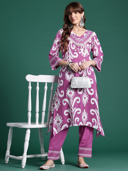 Ethnic Motifs Printed Regular Kurta with Trousers