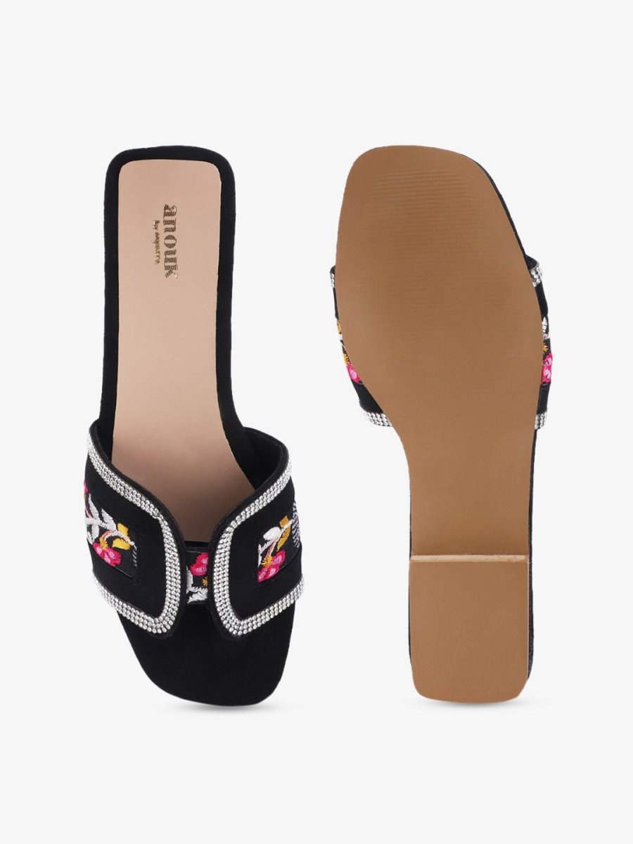 Dhiyona AK Embellished Open Toe Flats