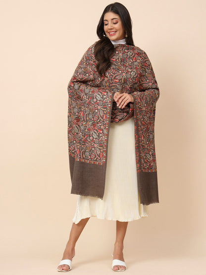 Dhiyona PA Floral Embroidered Woolen Shawl