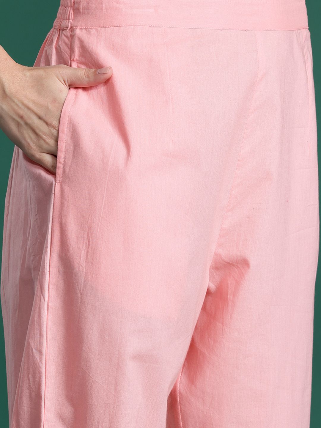 Dhiyona IE Floral Embroidered Pure Cotton Kurta with Trousers & Dupatta