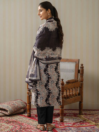 Dhiyona OD  Floral Printed Lace Inserts Kurta With Palazzos & Dupatta