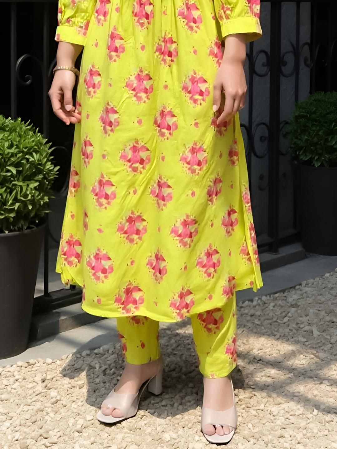 Dhiyona IE Printed Pure Cotton Tunic & Trousers