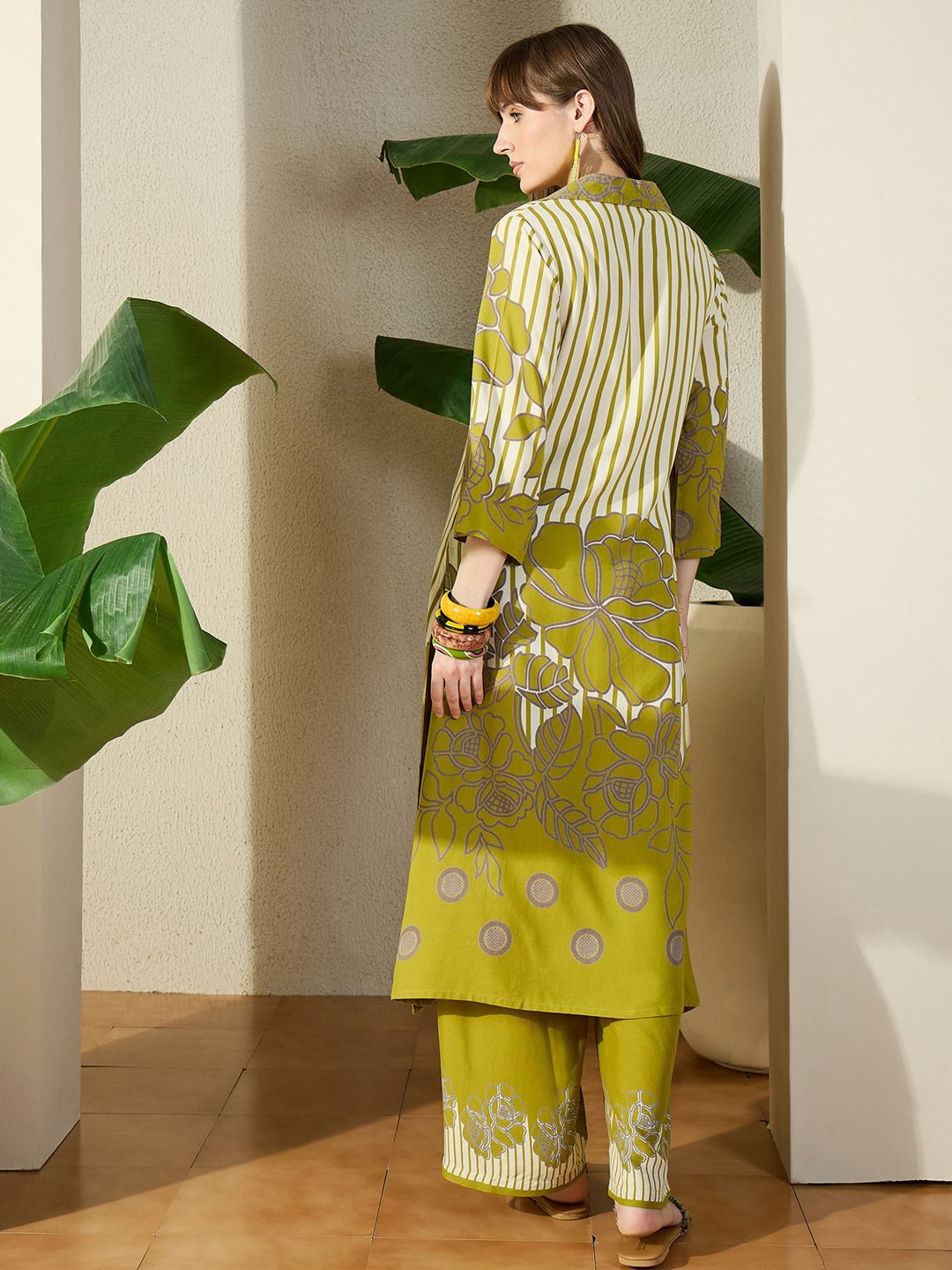 Women Viscose Rayon Printed A-Line Kurta Set