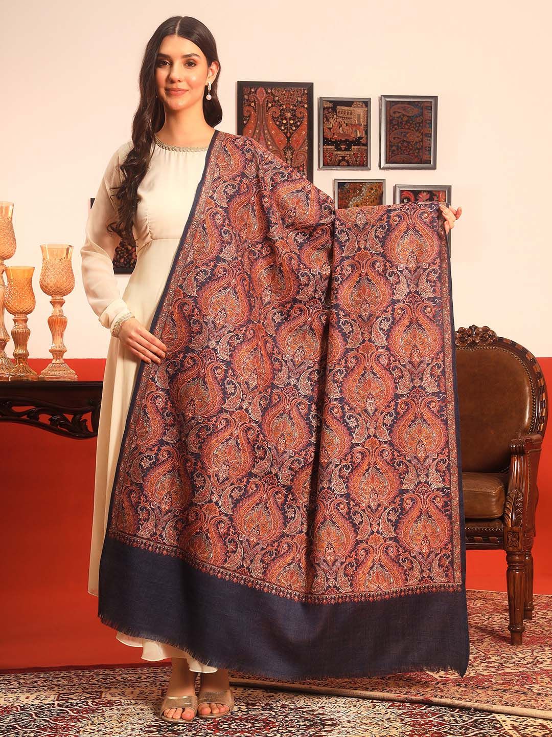 Dhiyona PA Paisley Embroidered Shawl