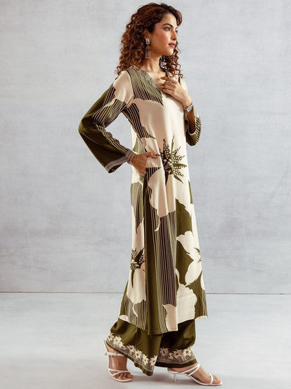 Dhiyona SN Women's Printed Straight Kurta & Palazzo