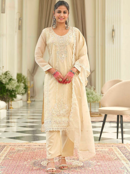 Women Floral Embroidered Kurta with Trousers & Dupatta