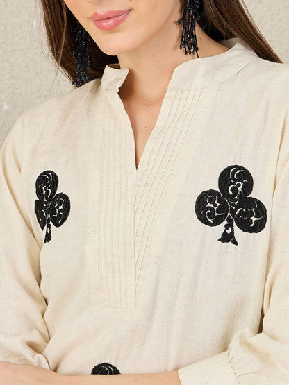 Dhiyona IE Embroidered Pure Cotton Tunic With Palazzo