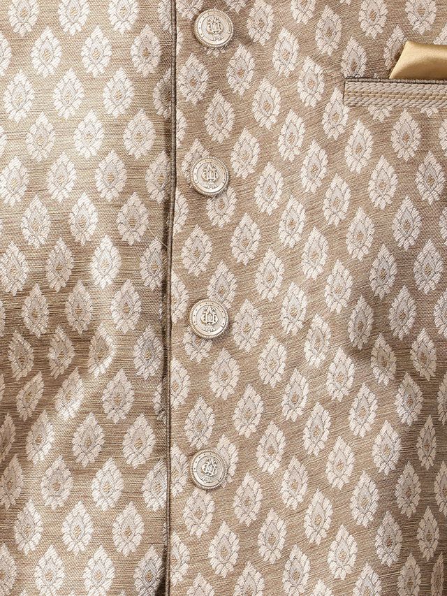 Men's Gold Silk Blend Straight Nehru Jacket