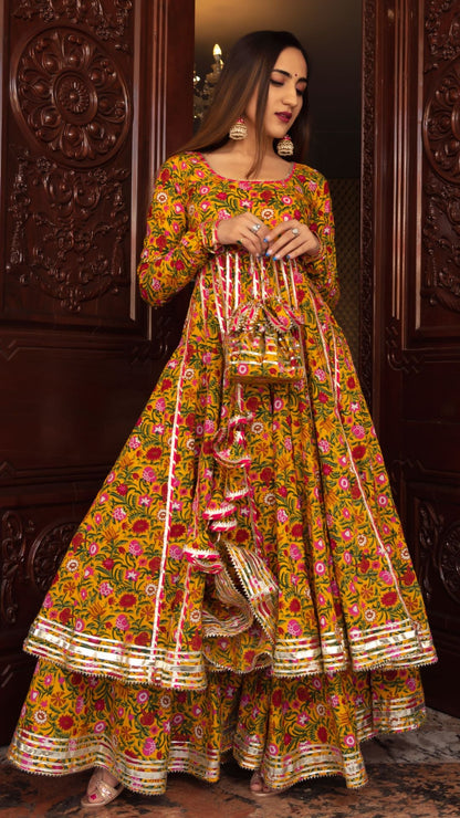 Mastani Cotton Anarkali Plazo Set