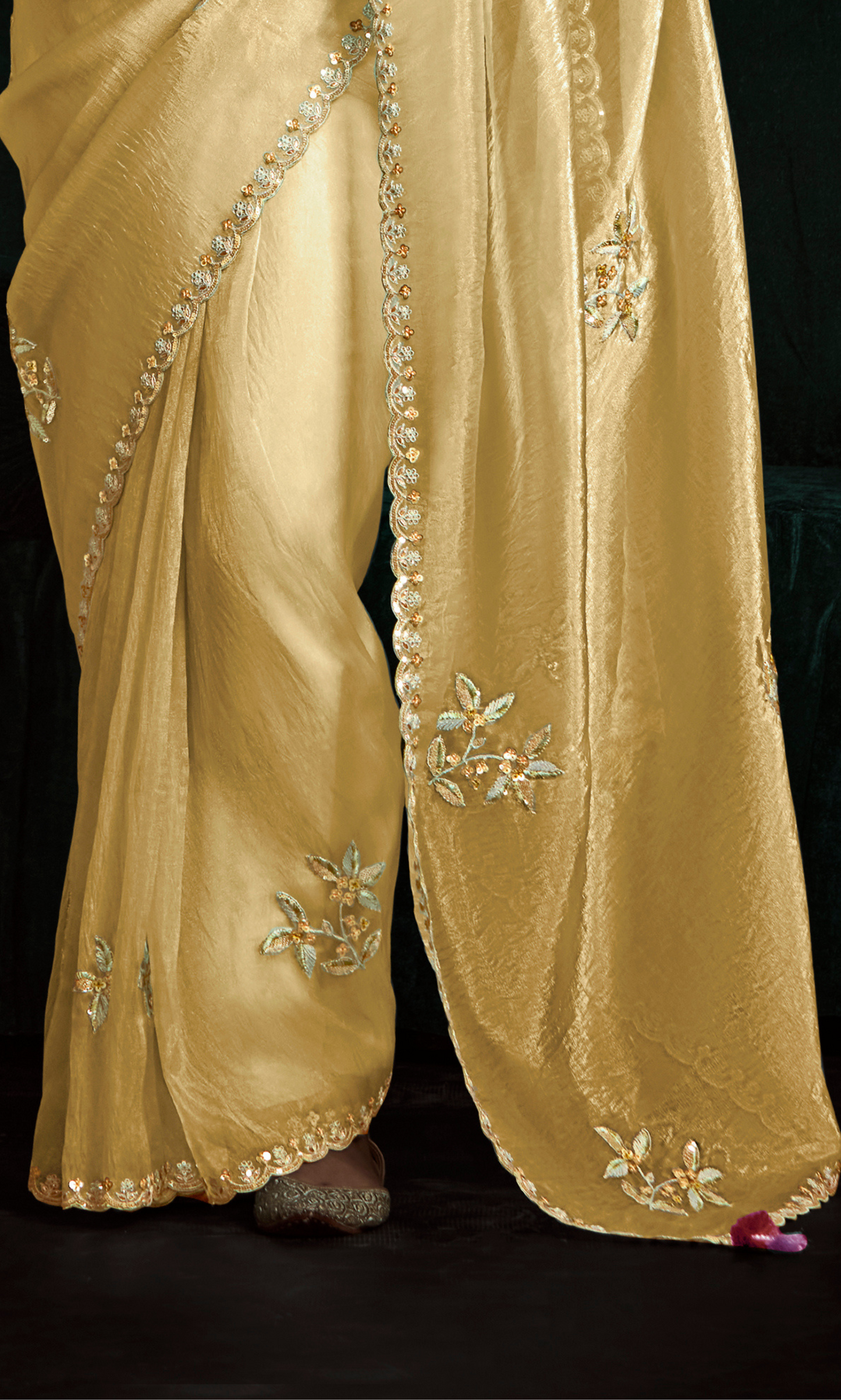 Dhiyona KM Women Yellow Designer Organza Saree: Effortless Elegance For Every Occasion