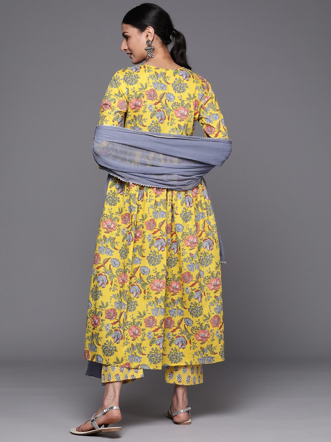 Dhiyona VA Women's Empire Pure Cotton Kurta with Trousers & With Dupatta