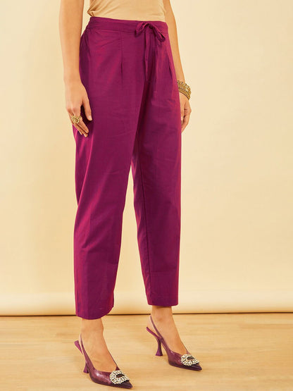 Dhiyona SO Women's Ethnic Motifs Printed Gotta Patti Chanderi Silk Kurta & Trousers With Dupatta