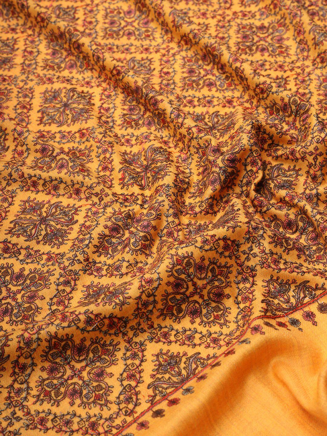 Dhiyona PA Floral Embroidered Pure Wool Shawl