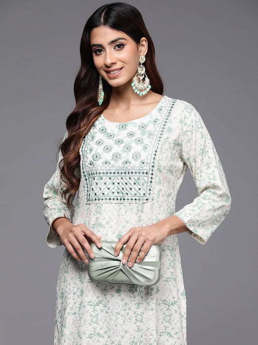 Dhiyona IE Printed Mirror Work Kurta