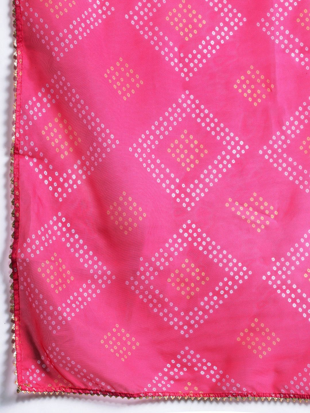 Dhiyona IE Embroidered Liva Kurta with Trousers & With Bandhani Print Dupatta