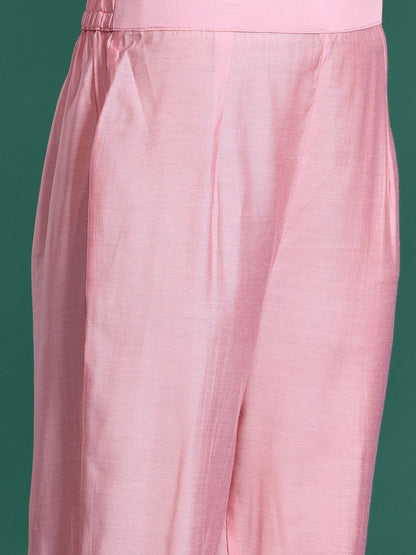 Floral Embroidered Sequinned Kurta with Trousers & Dupatta