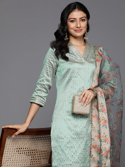 Dhiyona VA Women'sEmbellished Kurta with Trousers & With Dupatta