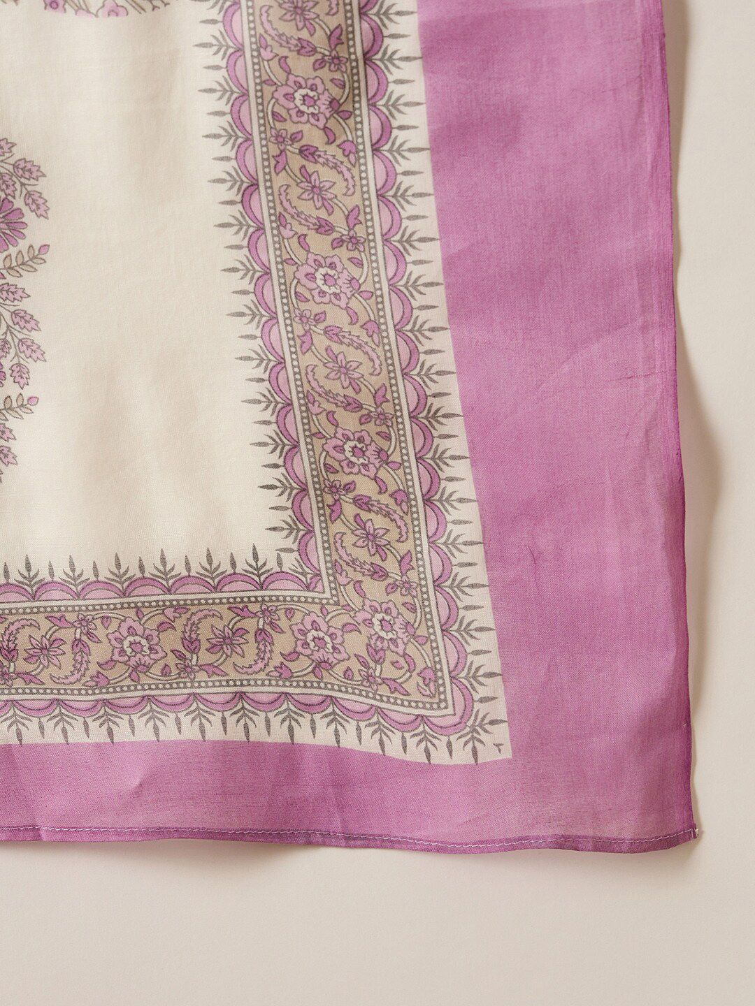 Floral Printed Regular Sequinned Pure Cotton Kurta with Trousers & Dupatta