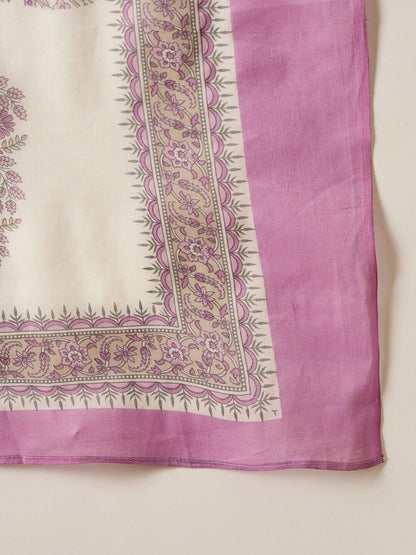 Floral Printed Regular Sequinned Pure Cotton Kurta with Trousers & Dupatta