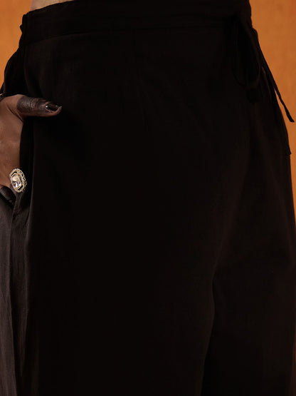 Dhiyona IE Floral Embroidered Thread Work Pure Cotton Straight Kurta With Trousers & Dupatta